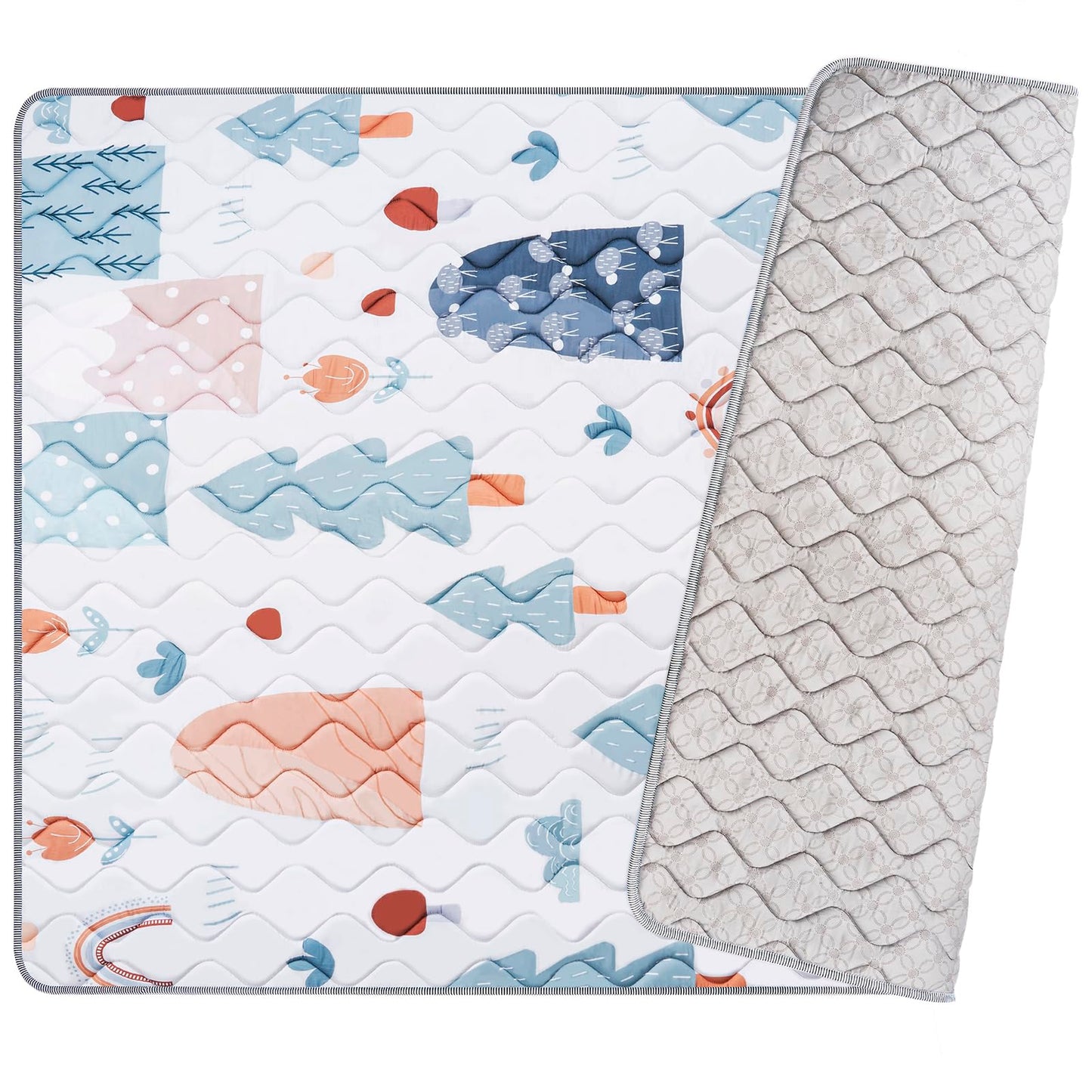 Baby Play Mat, 50’’ x 50’’ Soft Baby Floor Mat Thicker Foam Play Mat for Babies, Foldable Baby Playpen Mat Crawling Mat, Non-Slip & Machine Washable, Cushioned Play Mat for Babies (Tree Design)