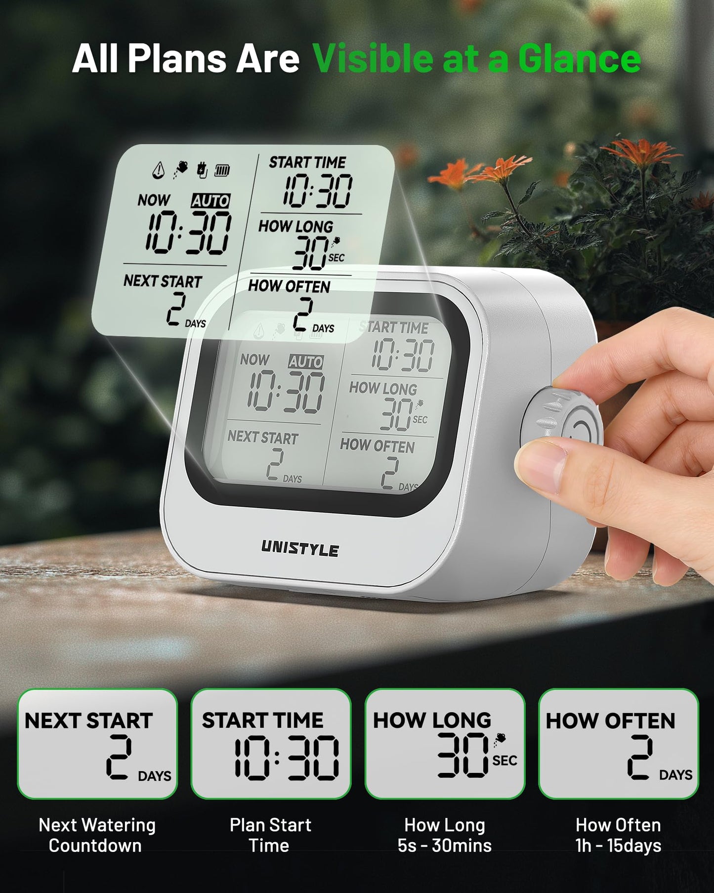 [All-New 2027] Automatic Plant Waterer for Indoor, Unistyle Plant Watering Devices for Potted Plants, Drip Irrigation System with Programmable