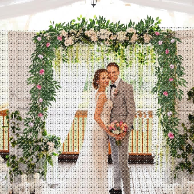 RECUTMS Artificial Hanging Willow Leaves Vine Twigs Whit Roses Flower 2Pc 5.7Ft Faux Ivy Plant Silk Green Leaf Rose Floral Garland Greenery Indoor Outdoor Wedding Jungle Birthday Party Garden Decor