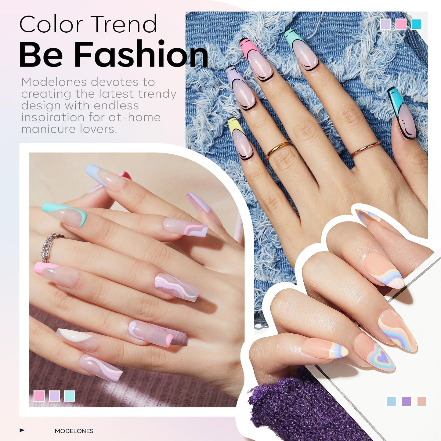 modelones 24Pcs Gel Nail Polish Set, 20 Colors Easter Pastel Gel Polish Set Macaron Colors with Glitter & Glossy & Matte Top + Base Coat Soak Off LED Nail Art Kit Salon at Home
