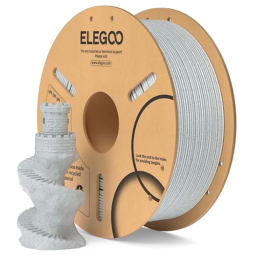 ELEGOO PLA Filament 1.75mm Marble 1KG, 3D Printer Filament Dimensional Accuracy +/- 0.02mm, 1kg Cardboard Spool(2.2lbs) 3D Printing Filament Fits for Most FDM 3D Printers