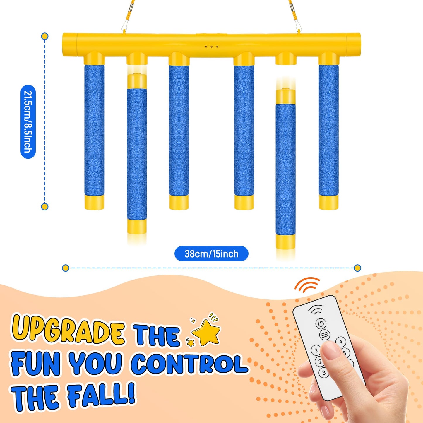 Huiguli Reflex Challenge Game - Catching Falling Sticks with Remote Control, Hand Eye Coordination & Reaction Time Training Toy, 3 Adjustable Speed Modes for Kids & Adults