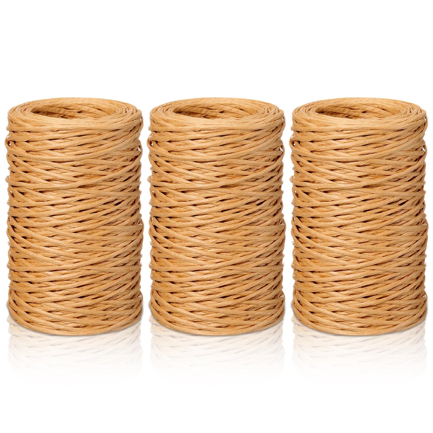 Threlaco 3 Roll 164 Feet Floral Wire Rustic Vine Bind Wire for Wreath Making, Flower Bouquets, Gift Wrapping, DIY Craft, Wedding Decor(Light Brown)