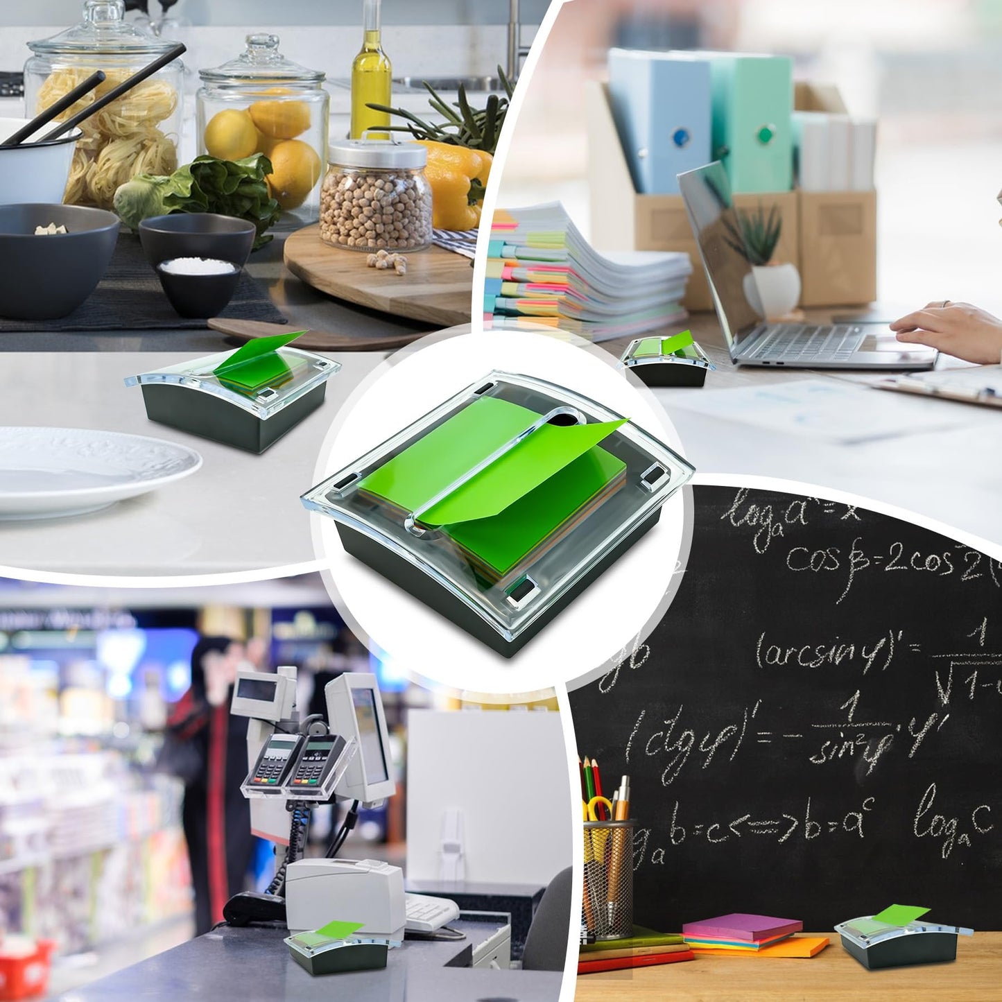 2 Pcs Pop Up Sticky Note Dispenser Acrylic Small Sticky Note Holder for 3 x 3 Inch Sticky Notes Office Home Classroom Desk Supplies