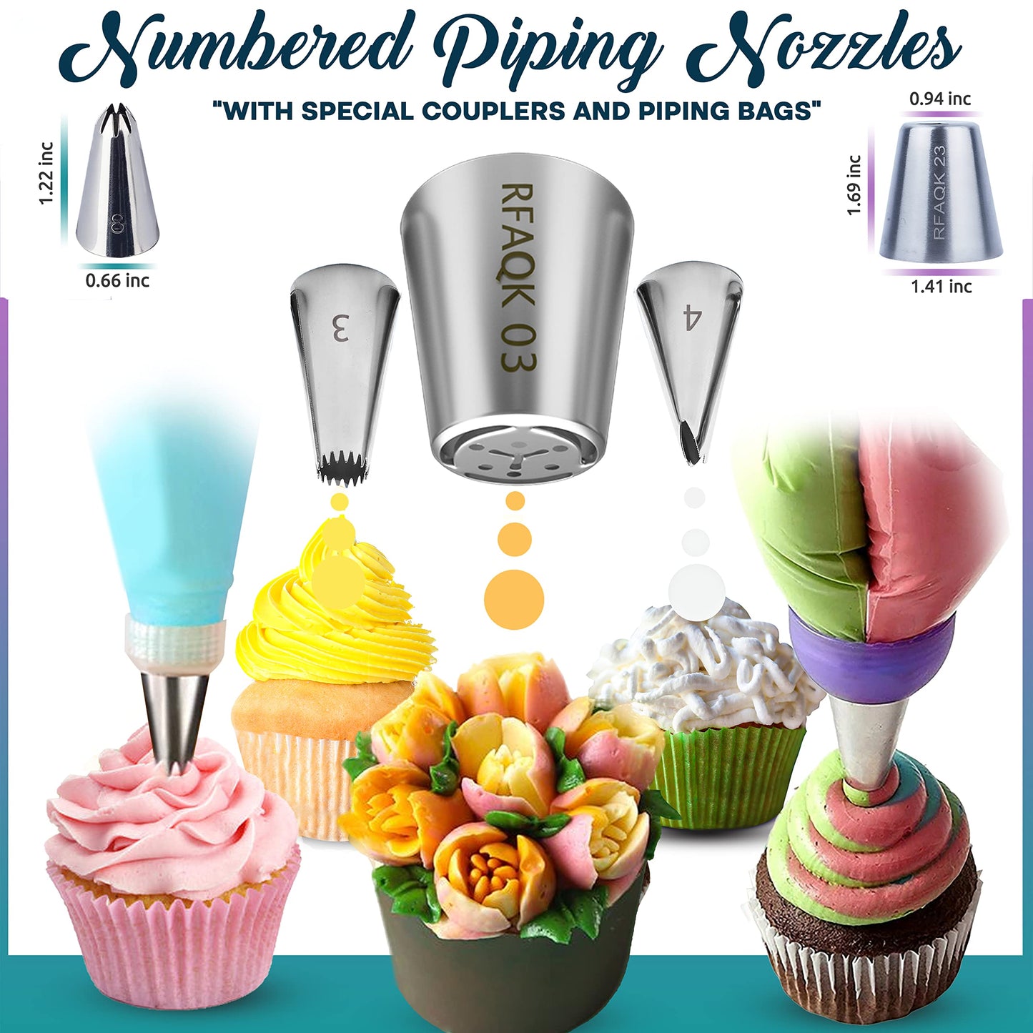 200PCs and 230PCs Cake Decorating Kit for Cake Cupcake and Cookies Decoration