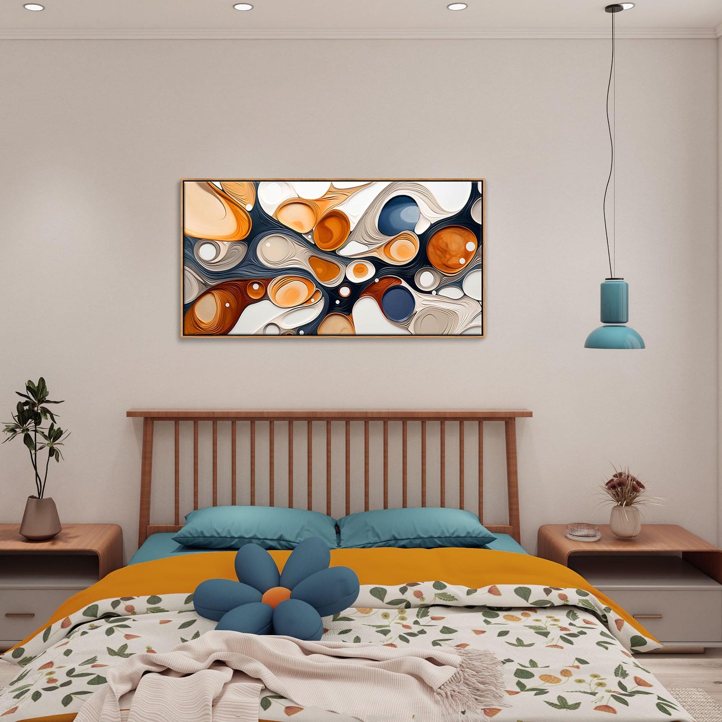 XLSJERST Wall Art for Living Room - Elegant Curves Abstract Wall Art Modern Lightness for Office Wall Decor Adorned with an Exquisite Frame for a Touch of Sophistication