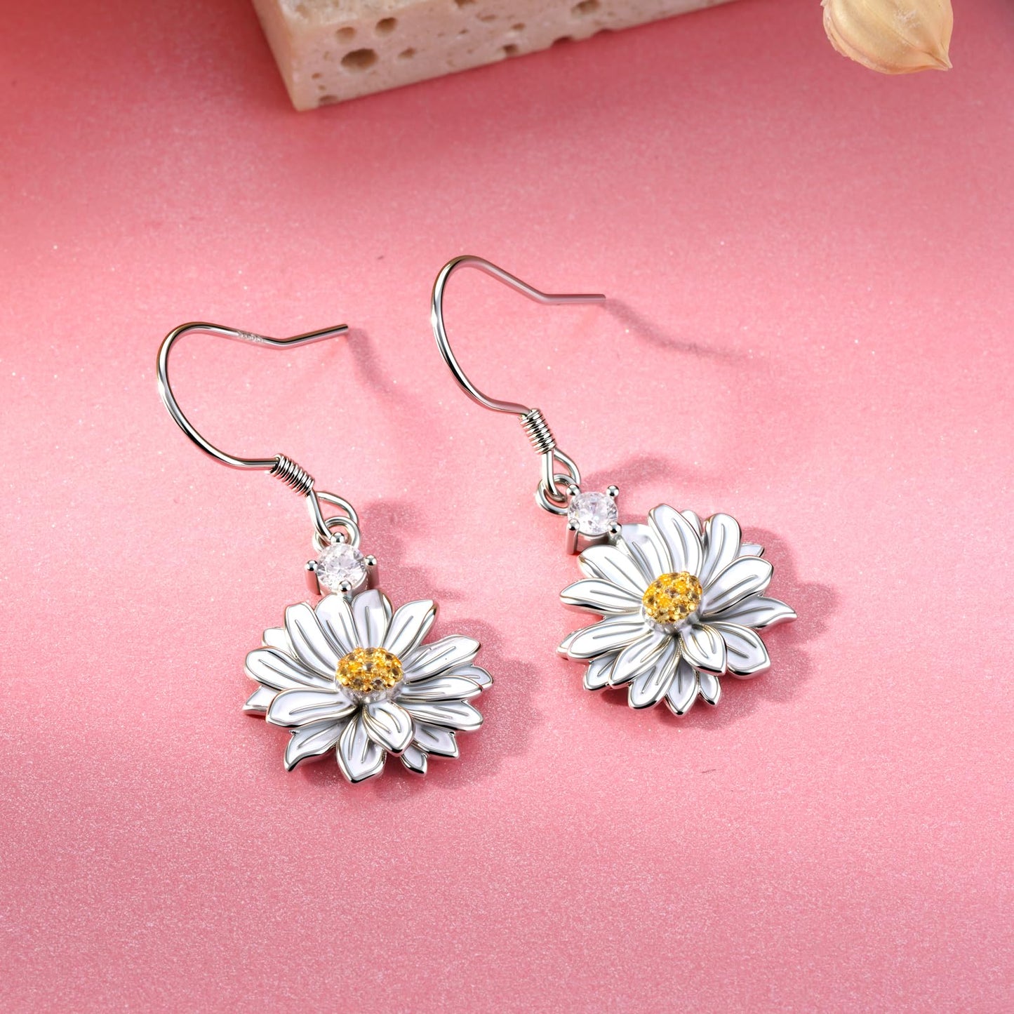 Daisy Earrings 925 Sterling Silver Flower Earrings Daisy Jewelry Gifts for Women