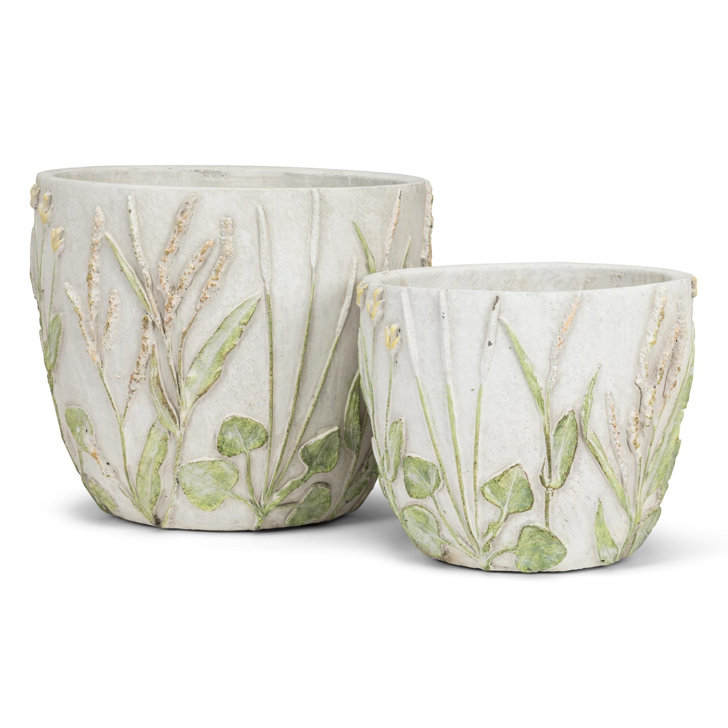 Abbott Collection Lavender & Greenery Planter - Cement, Grey/Purple, 4.5 inches H (4.5" D Opening)
