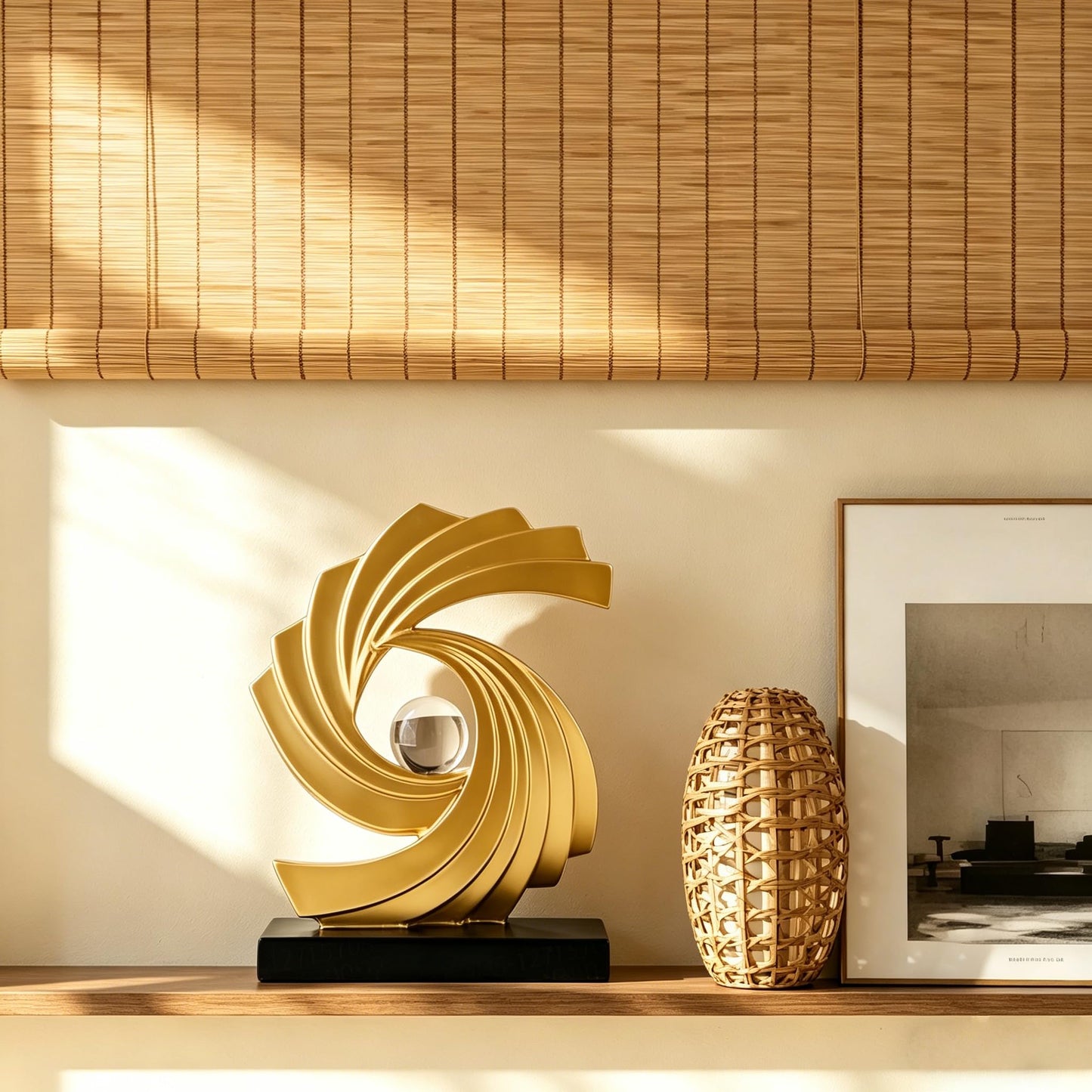 AWNR Gold Abstract Statue Accent Decor, Adornos para Sala Modernos Shelf Decor Aesthetic for Coffee Table, Modern Home, TV Stand, Men's Bedroom, Coffee Table, Console Table, Entryway