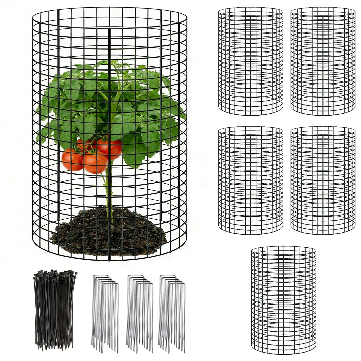 LAPEQQIOJEJ 5 Pack Plant Protector from Animals, 24x12 Inches Wire Plant Protector, Plant Cages to Keep Animals Out