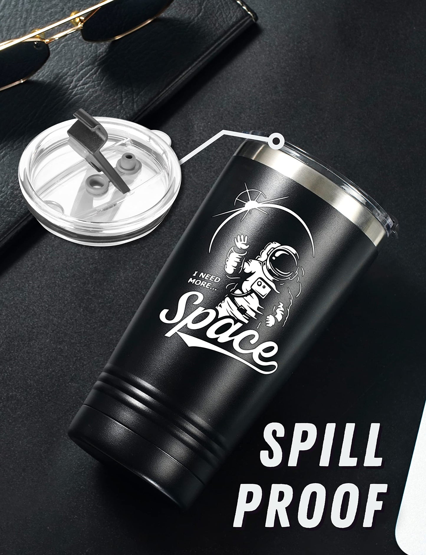Onebttl Space Astronomy Introvert Gifts - I Need More Space Astronaut Tumbler - Science Travel Coffee Mug for Men Teens 20oz