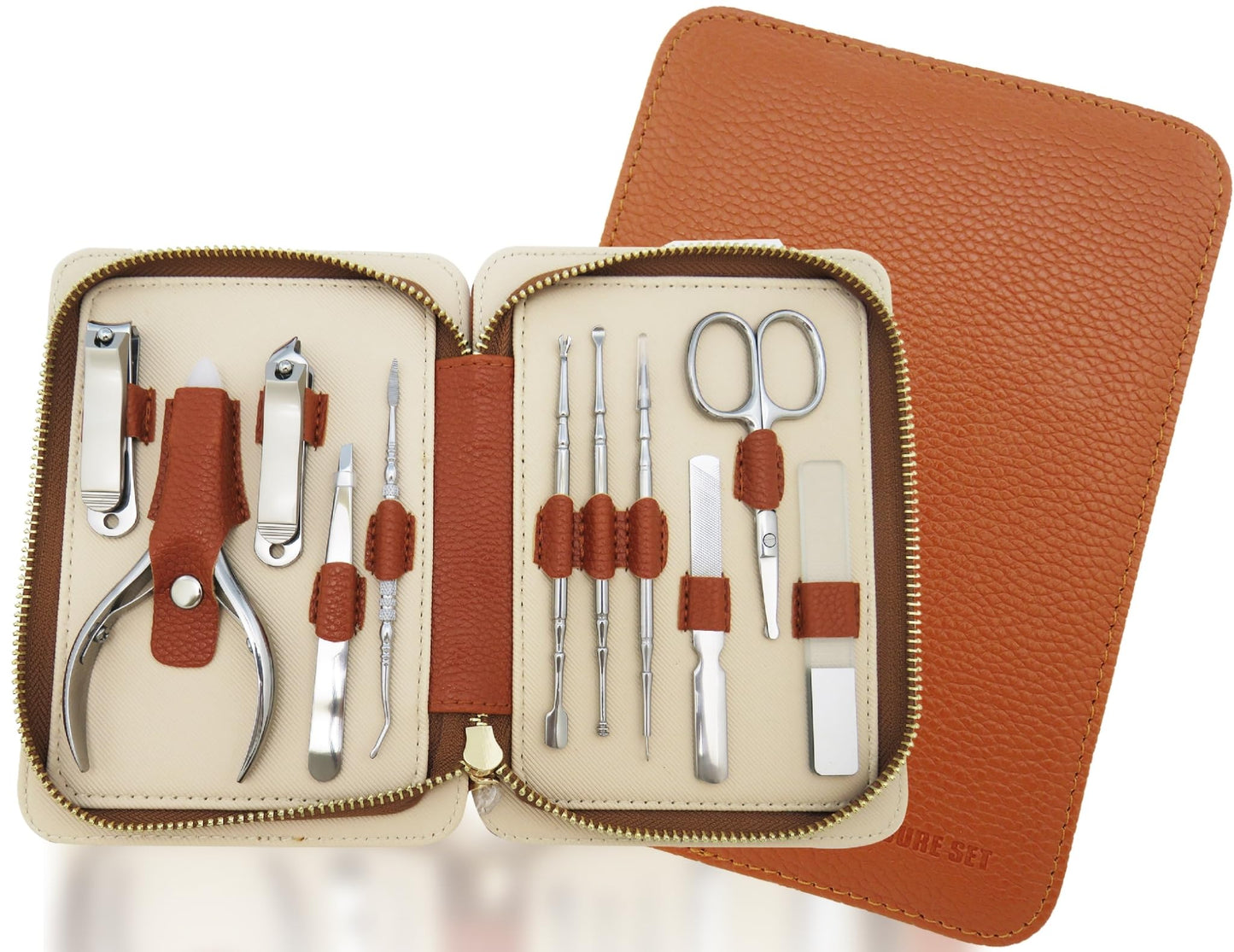 11 in 1 Manicure Set with Case Professional Manicure Tool Kit, anicure Sets Pedicure Kits Stainless Steel Nail Clipper Personal Care Tools with PU Leather Case, MK4203