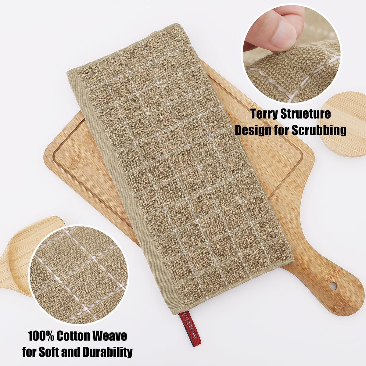 100% Cotton Terry Kitchen Dish Cloths (6 Count)