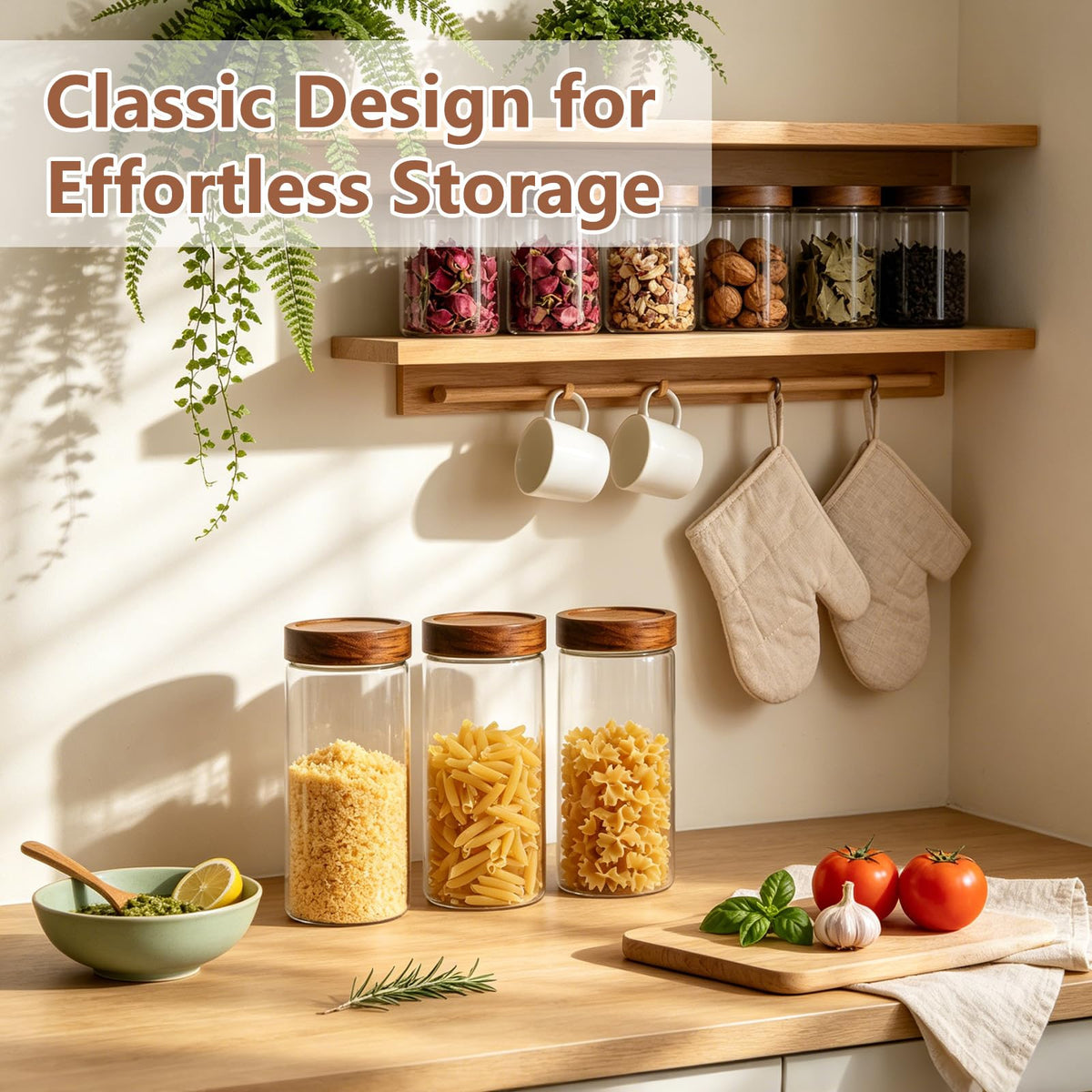 46 fl.oz Glass Jars with Airtight Lids (3 Count)