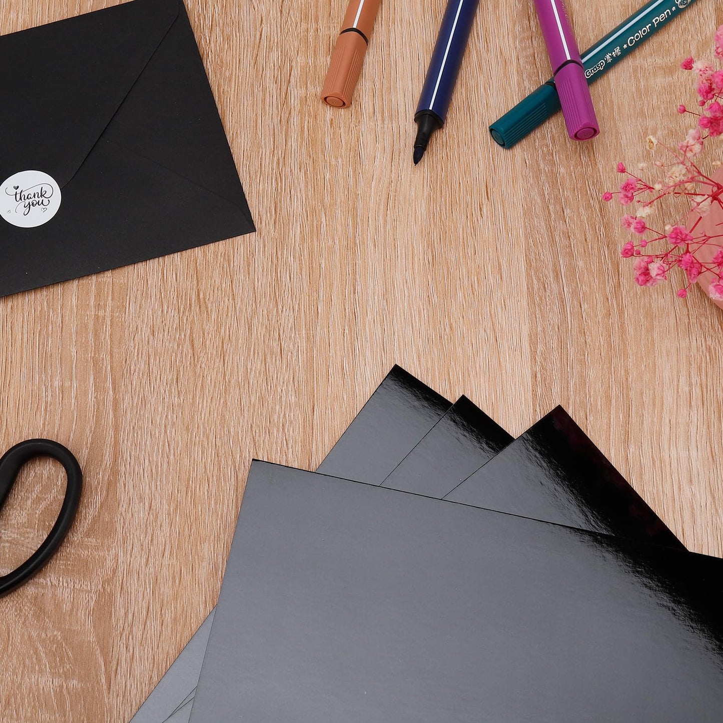 60 Pack Metallic Paper Sheets Black Foil Mirror CardStock Shimmering Paper 250gsm/92lb For Decorative, Weddings & Birthdays Invitations, Cardmaking & Paper Crafts Size 8.5" x 11" (Black)