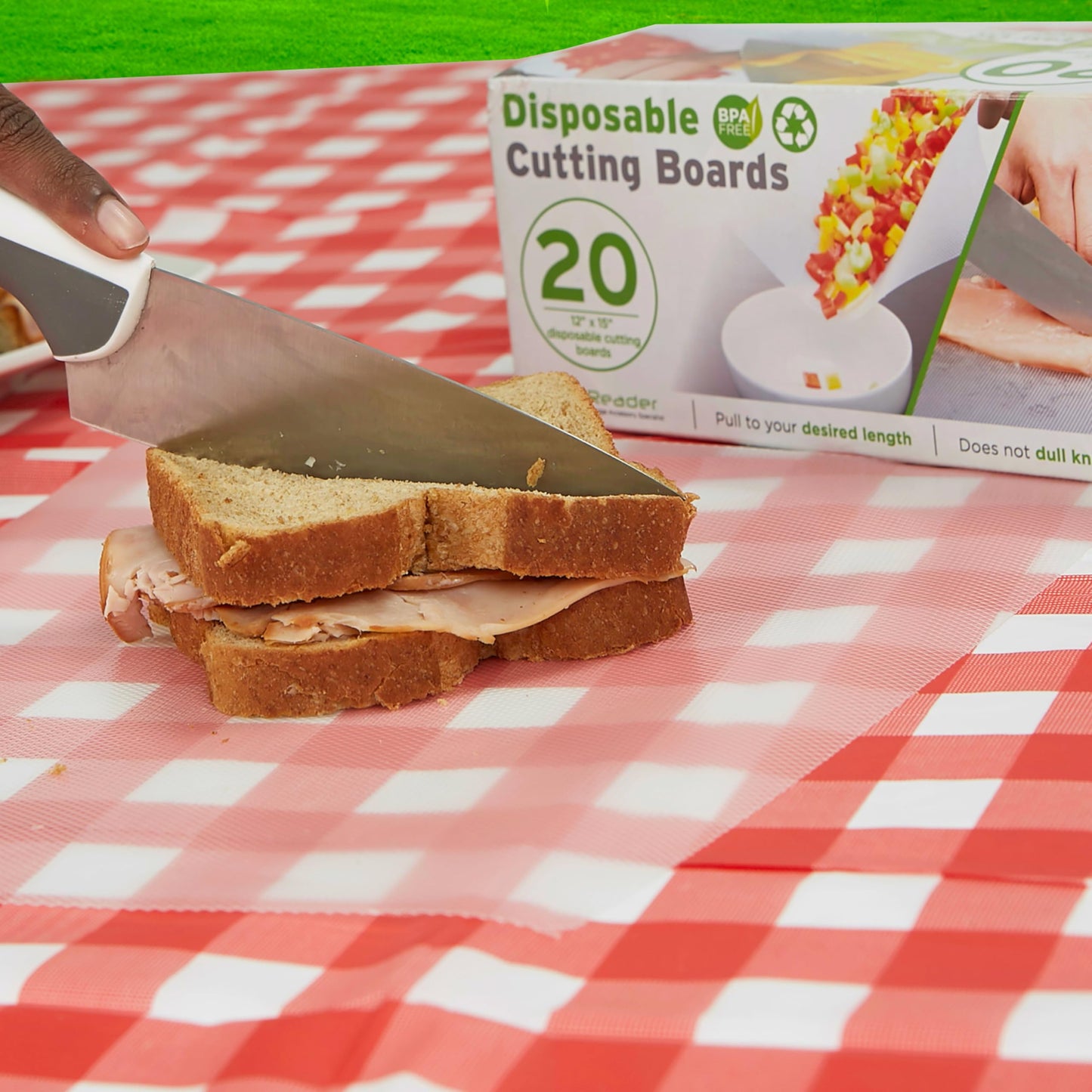 Mind Reader E-Z Board Disposable Plastic Cutting Board, Flexible, 20 sf, Camping, 13.78"L x 3.35"W x 3.74"H, 2 Pack, Clear