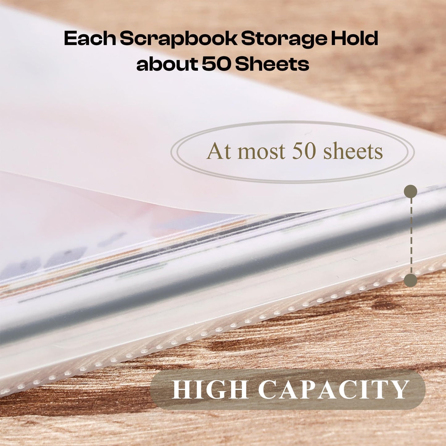 Csyidio 10 PCS 12 x 12 Inch Scrapbook Paper Storage Organizer with Label Stickers, Clear Paper Storage Bag for Holding Scrapbooking, Vinyl, Photos and File Enclosed Storage