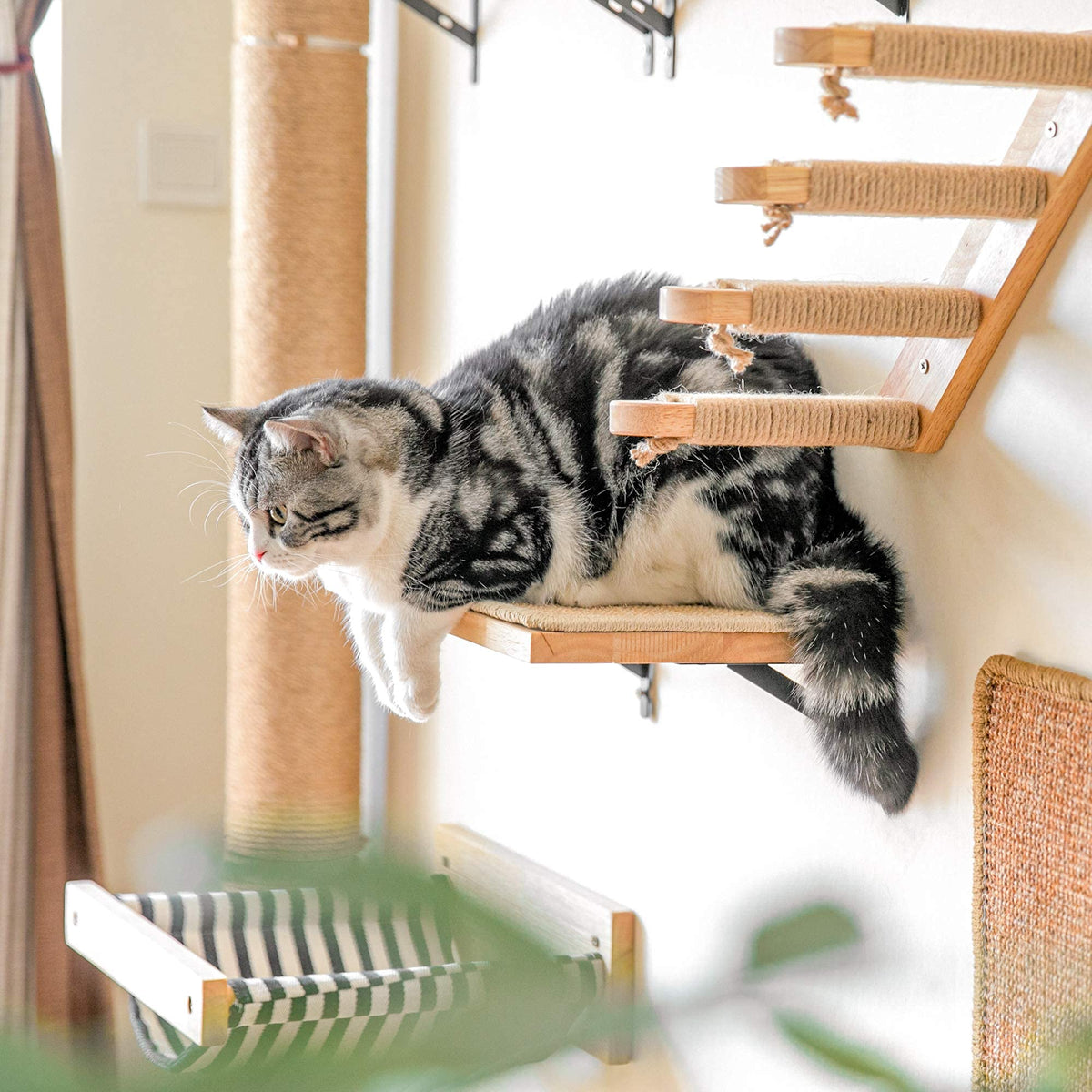 FUKUMARU Cat Wall Shelves, 17 x 10 Inch, Sisal Mat