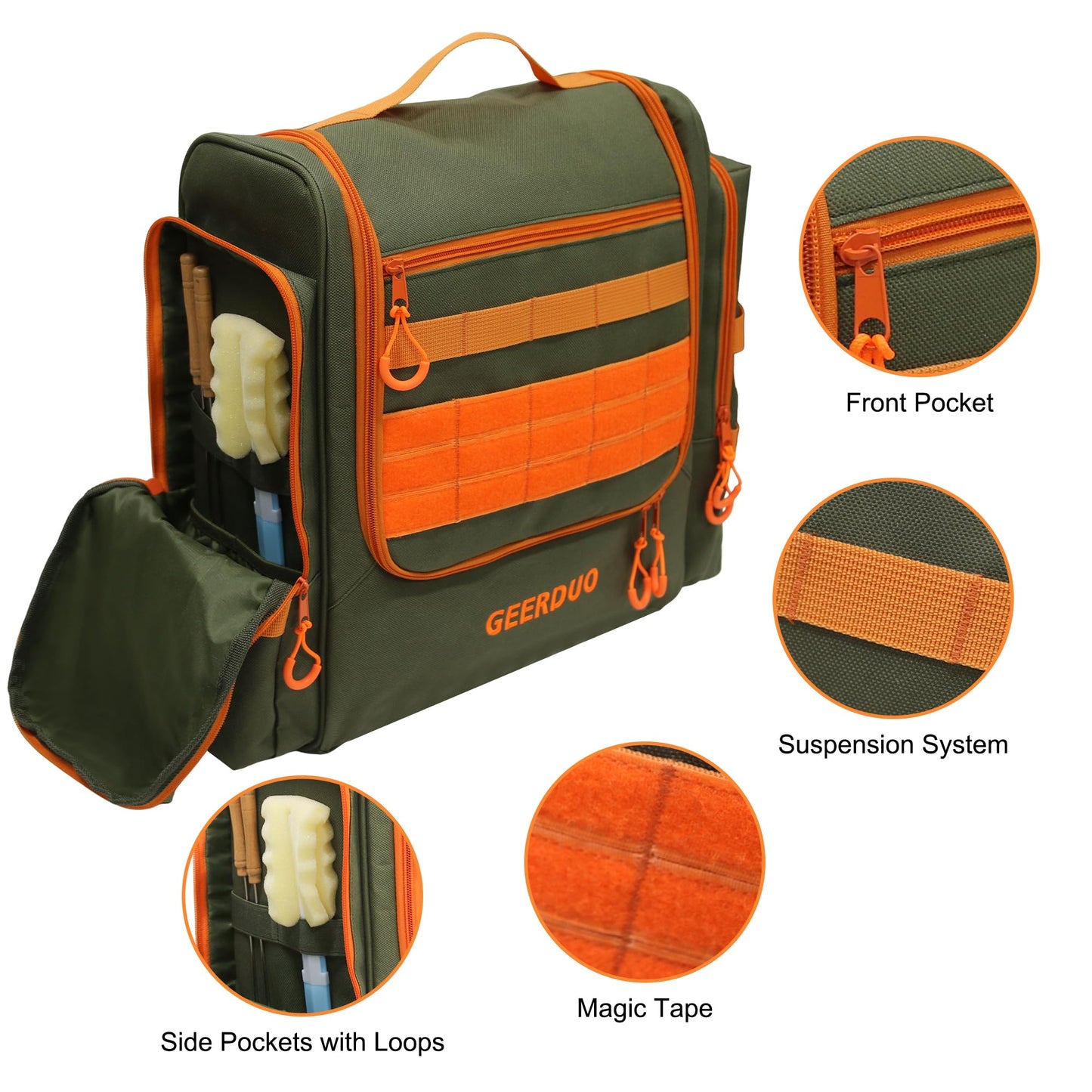 GeerDuo Tactical Camp Kitchen Organizer, Large Camping Utensil Storage Bag with Paper Towel Holder & Multi Pockets, Hanging Outdoor Cookware Organizer for Overlanding