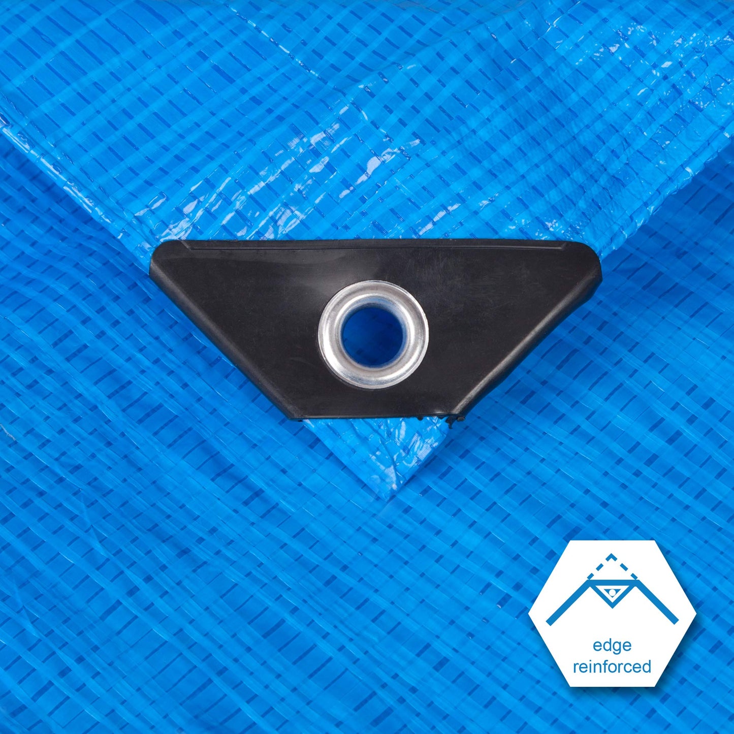 CARTMAN Finished Size 12x16 Feet Blue Poly Tarp 5 Mil Thick, Multipurpose Protective Cover for Camping, Tent, Boat, RV, Car