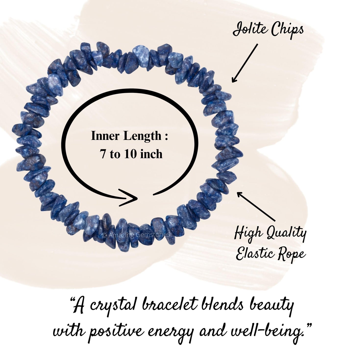 Amazing Gemstone Chips Bracelet (Iolite)