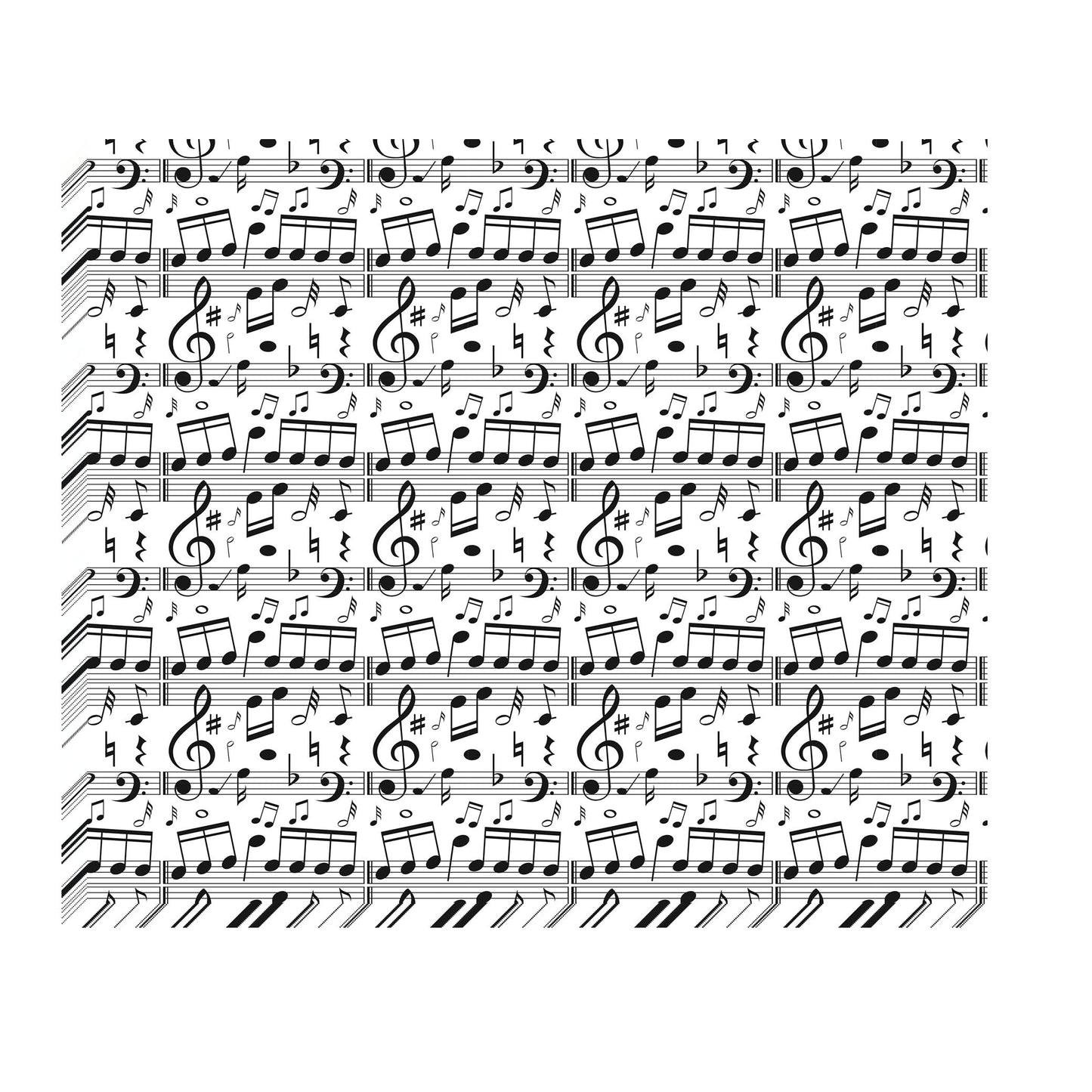 Suiwen 150 Black and White Music Note Patterned Wax Paper, Food Picnic Paper, Greaseproof Paper, Waterproof Dry Hamburger Liners Wrapping Tissue for Plastic Food Basket