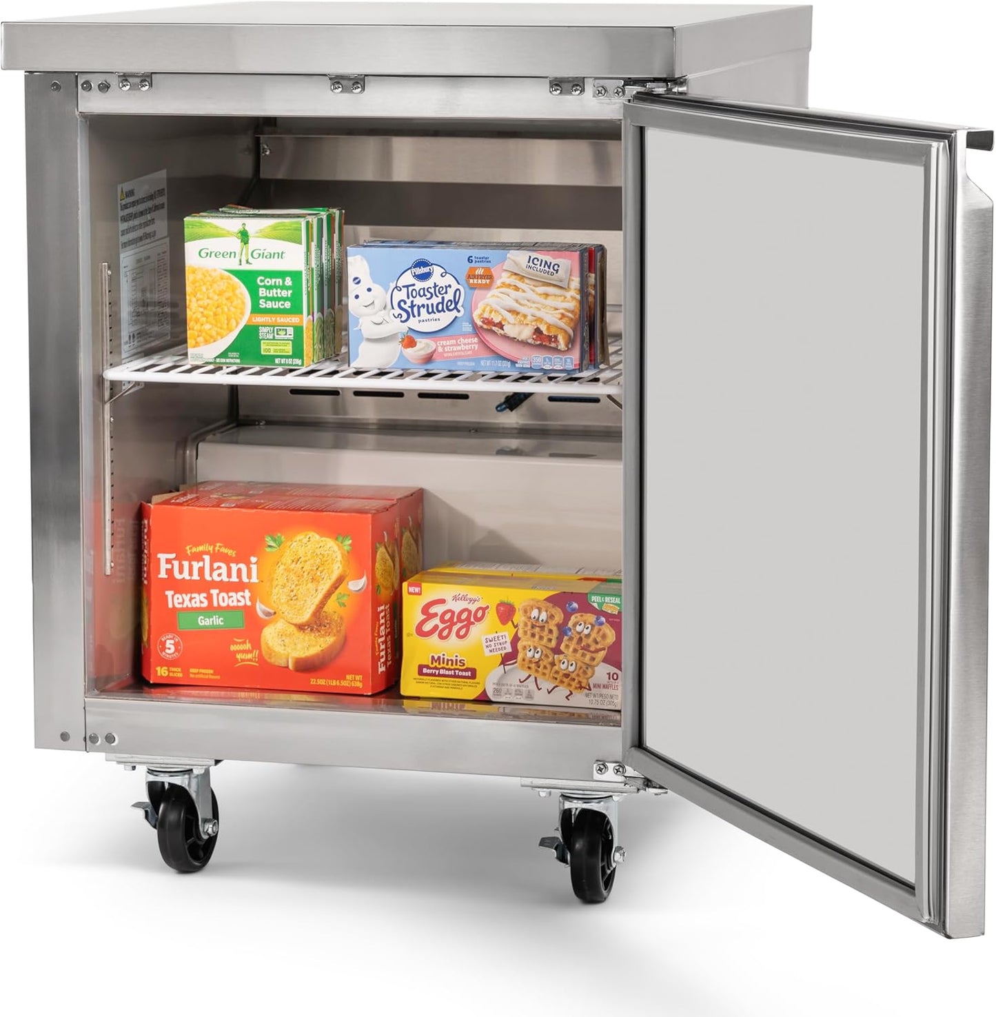 PEAK COLD Commercial Under Counter Stainless Steel Freezer; 27" W