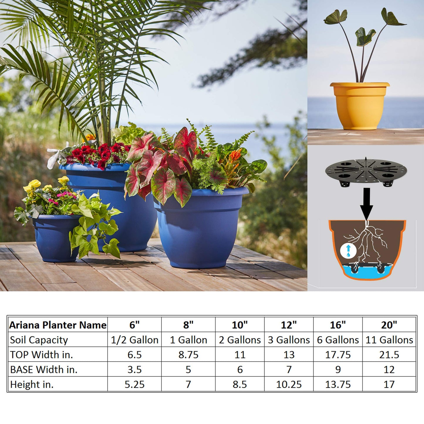 Bloem AP0613 Ariana Self Watering Planter 6" Burnt Red, 6"