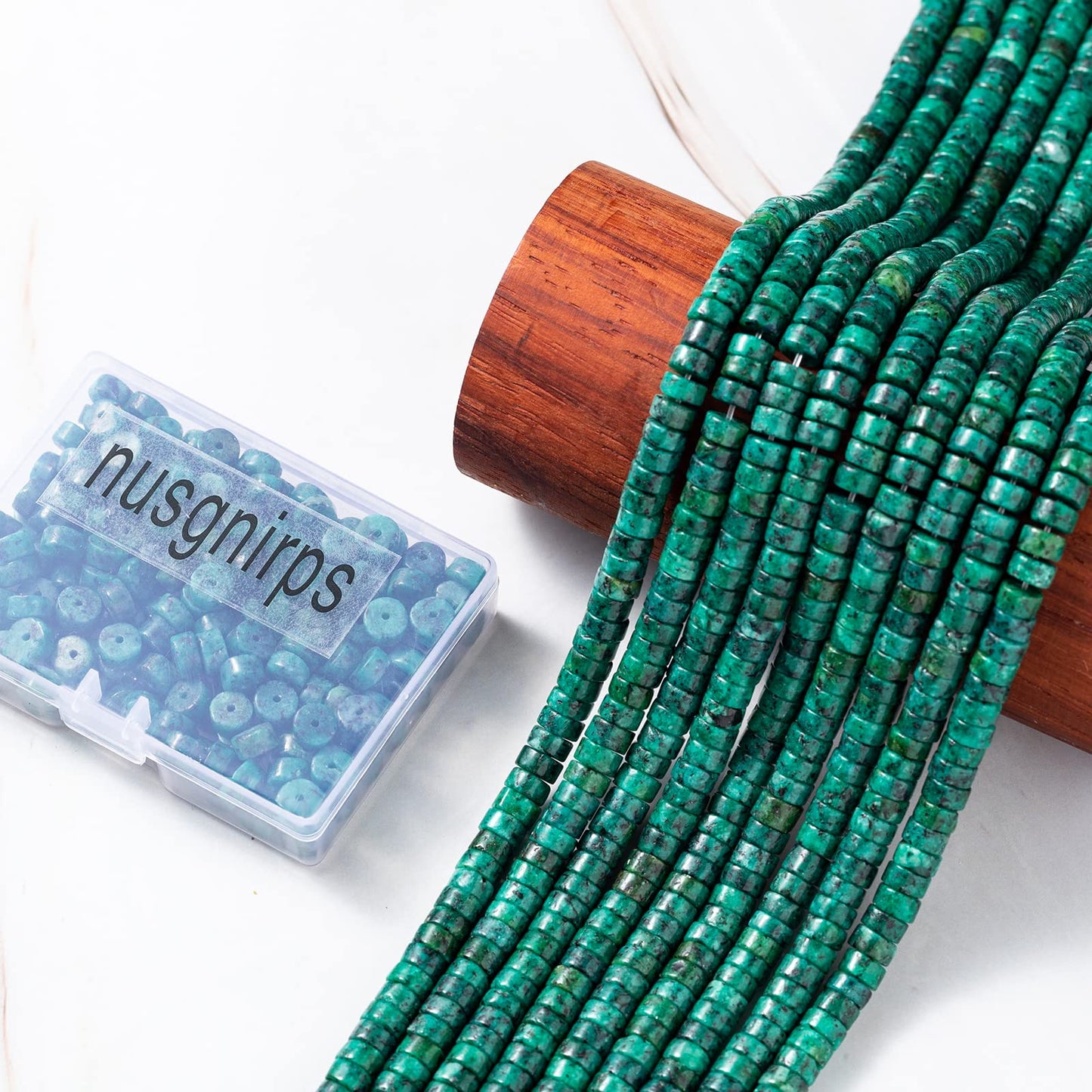 Natural African Turquoise Stone Spacer Beads 6x3mm 38cm/str Flat Round Loose Semi Gemstone Caps for Making Bracelets Necklace