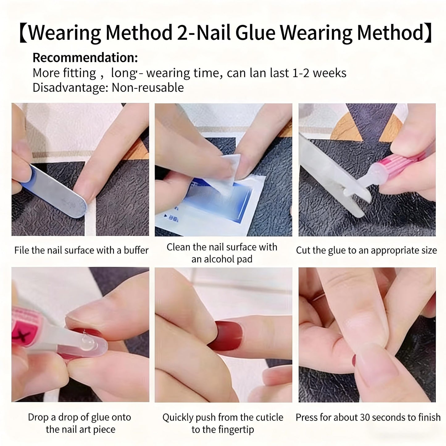 handmade press on nails long coffin (Short)