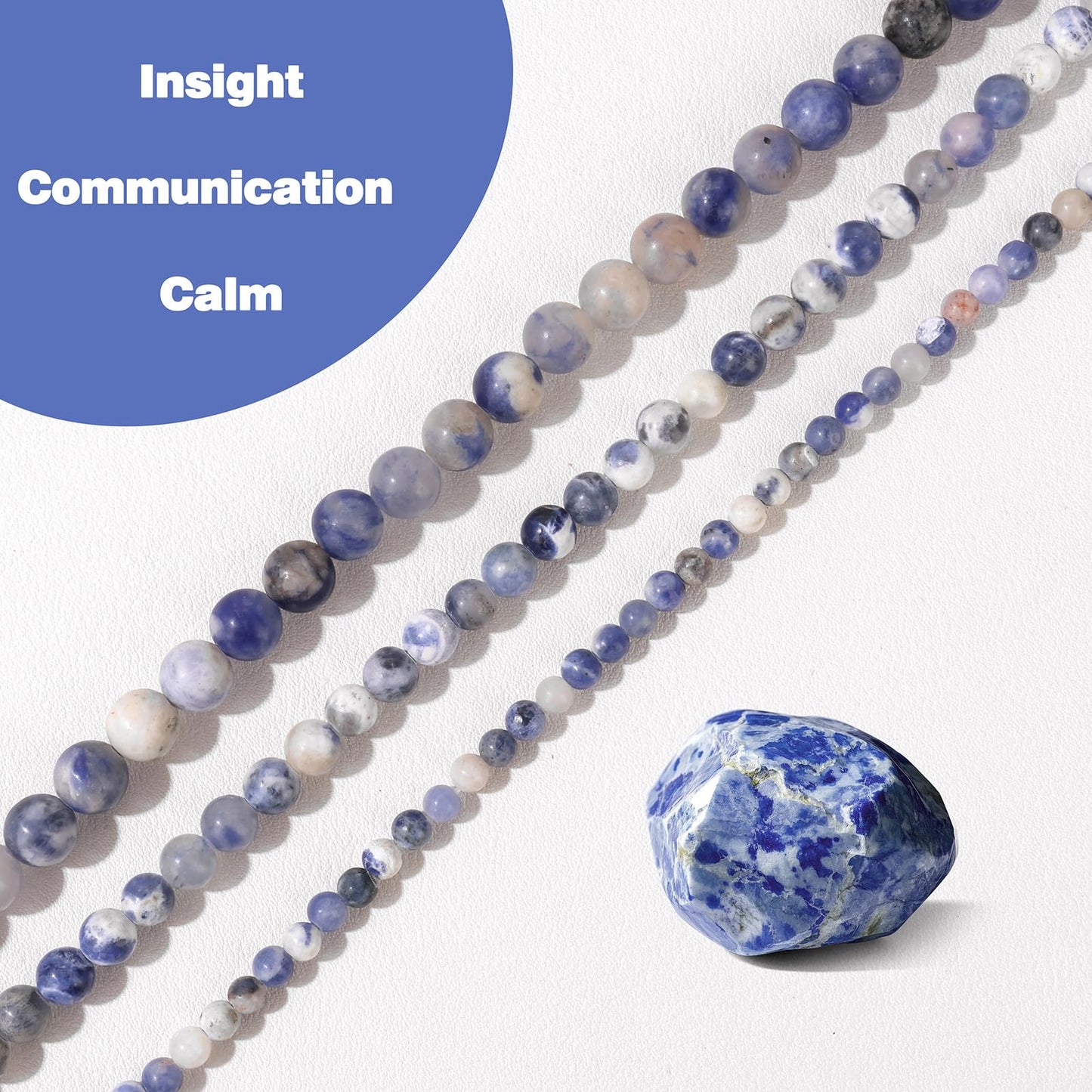 Raicegs 100pcs 8mm Sodalite Beads Natural Gemstone Beads Round Loose Beads for Jewelry Making DIY Bracelets Necklace