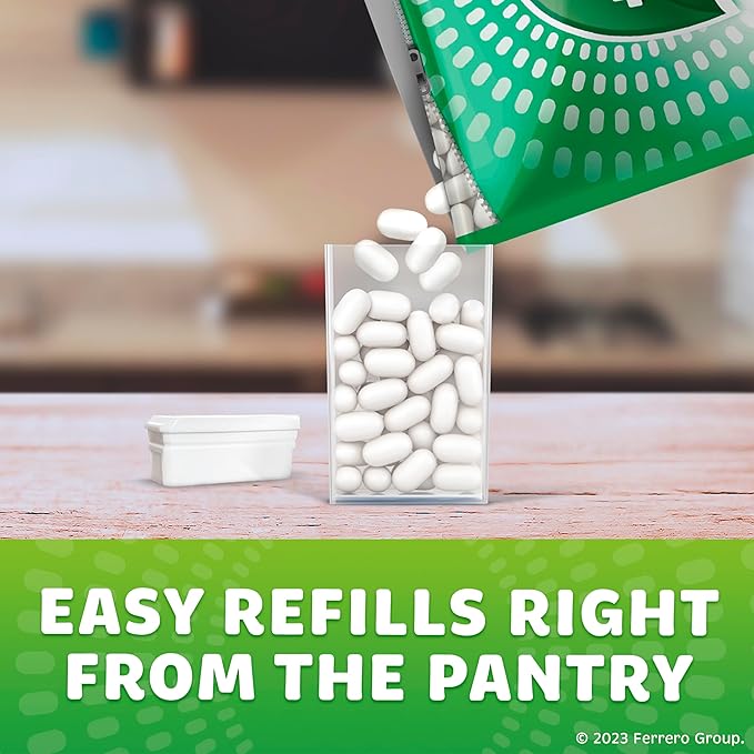 Tic Tac Bulk Resealable Refill Bag, Freshmint Breath Mints, On-The-Go Refreshment, Includes Empty Refillable Pack, 17.2 oz