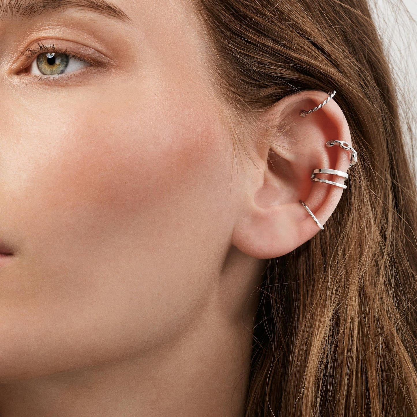 Ear Cuffs 925 Sterling Silver Non Piercing Ear Conch Clip on Cartilage Earrings for Women | 4 Various Styles