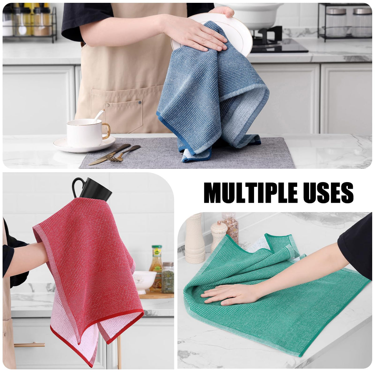380 GSM Cotton Premium Kitchen Towels 3 Pack (3 Count)