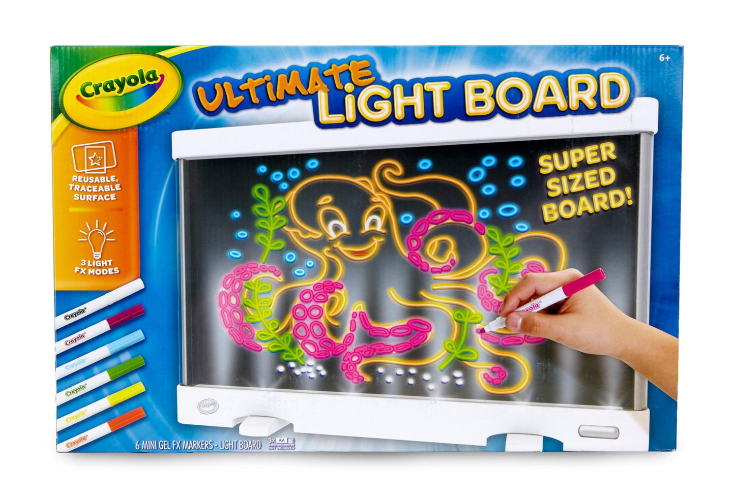 Crayola Ultimate Light Board - White, Kids Drawing Tablet, Gifts for Kids, LED Drawing Board, Sketching Art Projector, Toys for Boys & Girls, 6+
