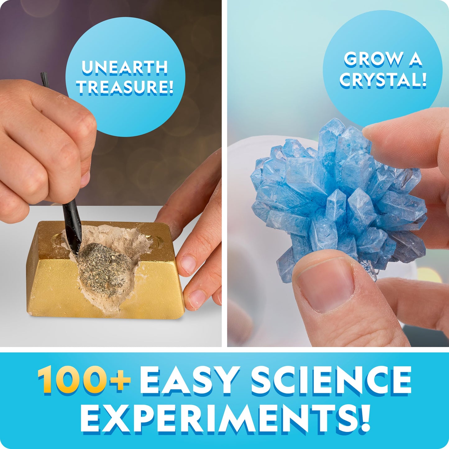 National Geographic Earth Science Kit – 100+ Science Experiments & Activities for Kids, Crystal Growing, Volcano Science Kit, Rock Collection, STEM Project Toy for Boys & Girls (Amazon Exclusive)
