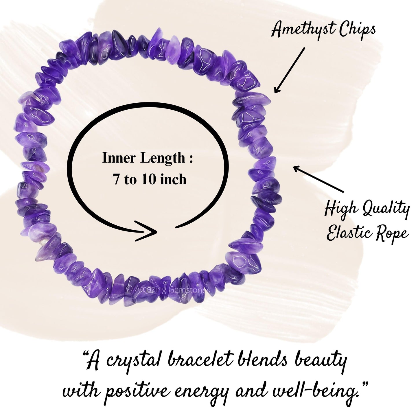 Amazing Gemstone Chips Bracelet (Amethyst)