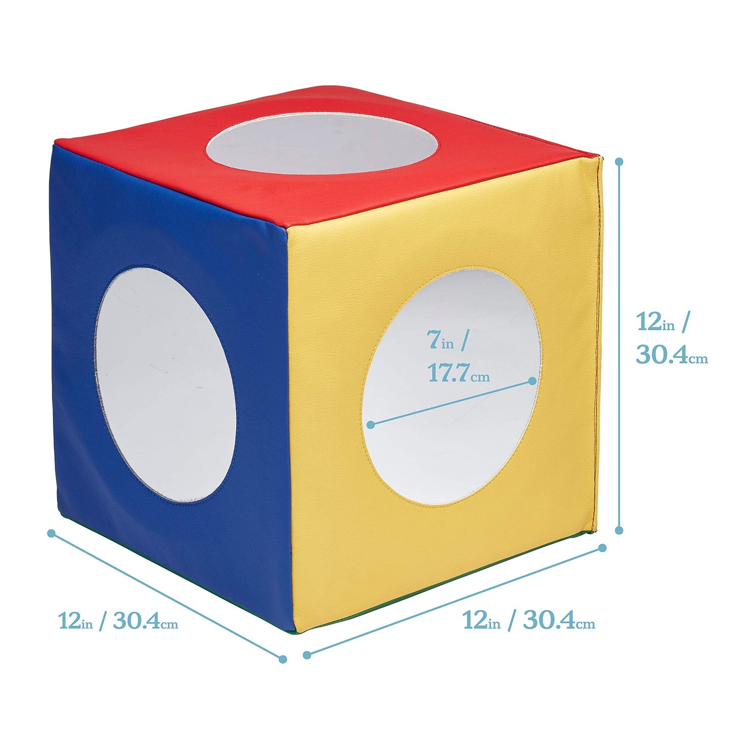 ECR4Kids SoftZone Mirror Activity and Sensory Play Cube, Baby Essentials, Assorted