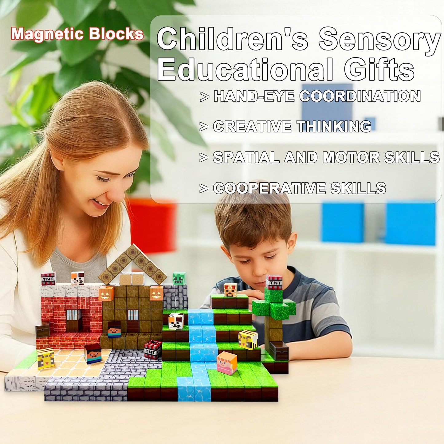 MFR Magnetic Building Blocks 150PCS, Magnetic Blocks Toy Set for Kids, STEM Magnetic Construction Building Toys, Creative Learning Gift for Boys & Girls Ages 3–10