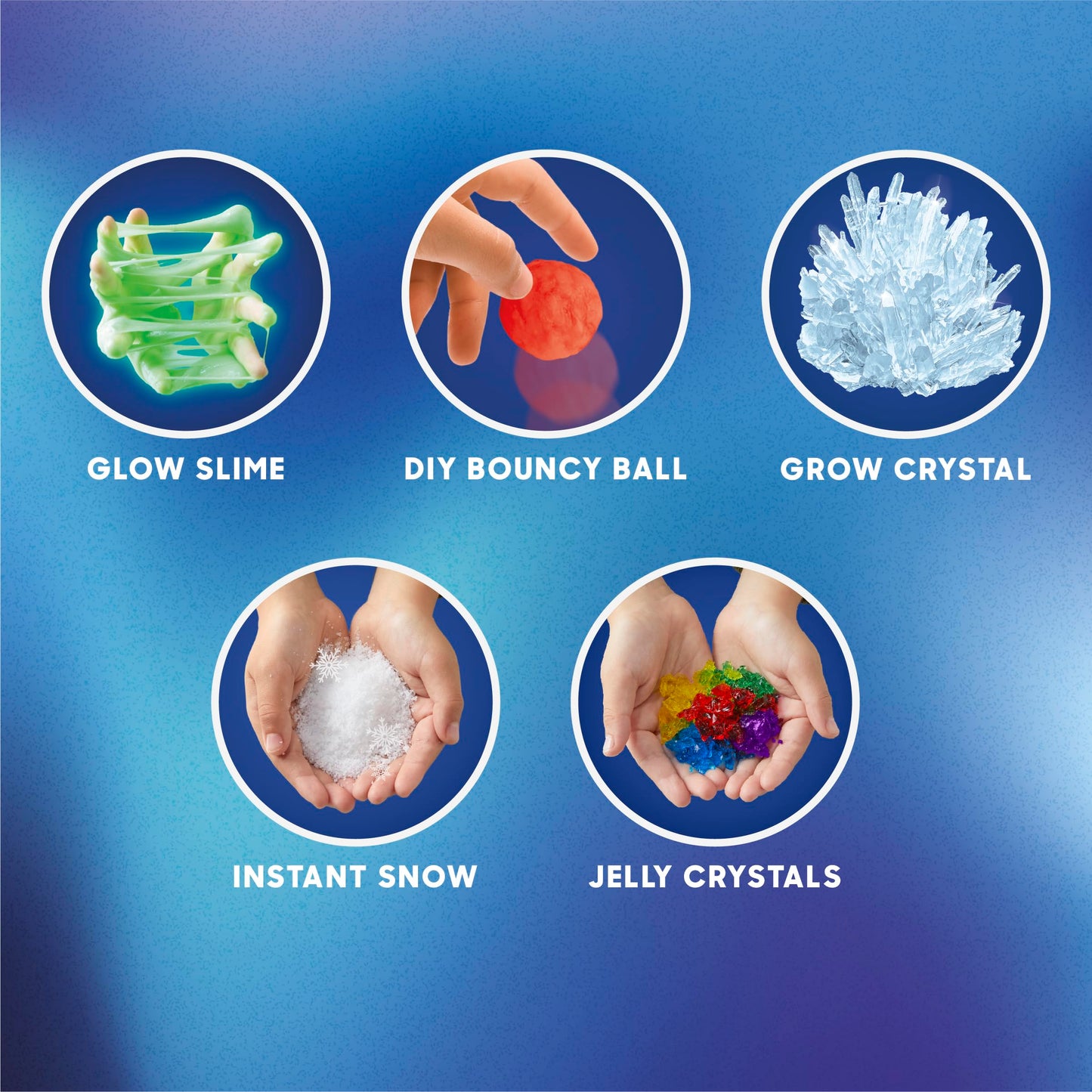 Discovery Sensory Science Test Tube Chemistry Lab| 5 STEM Experiments| Glow Slime, DIY Bouncy Ball, Crystal Growing, Instant Snow| Science Kit for Kids| Educational Learning Toy| Gift for Ages 6+