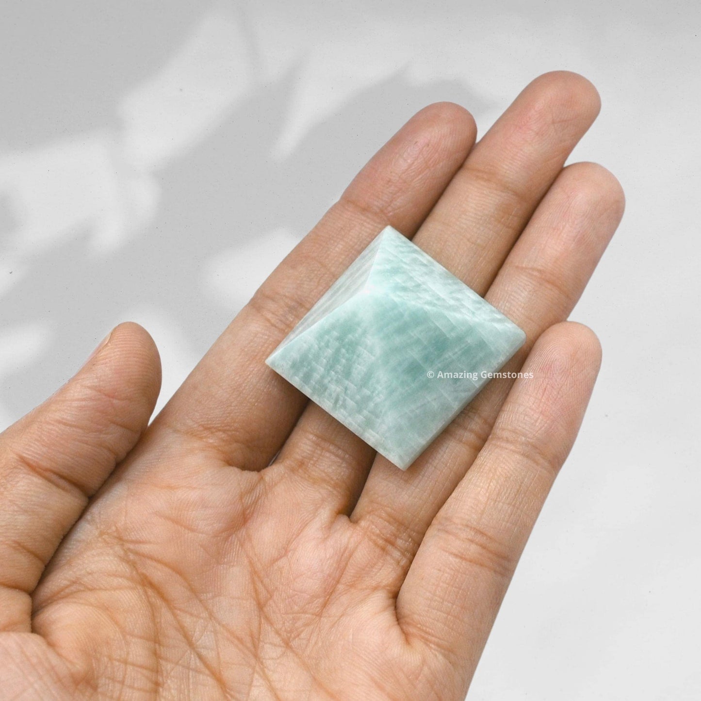 Amazing Gemstone Amazonite Pyramid Crystal Healing Stones - 1" Great Pyramid Figurine of Natural Stone Pyramid for Meditation, Reiki, Chakra Balancing and Crystal Pyramids Grid