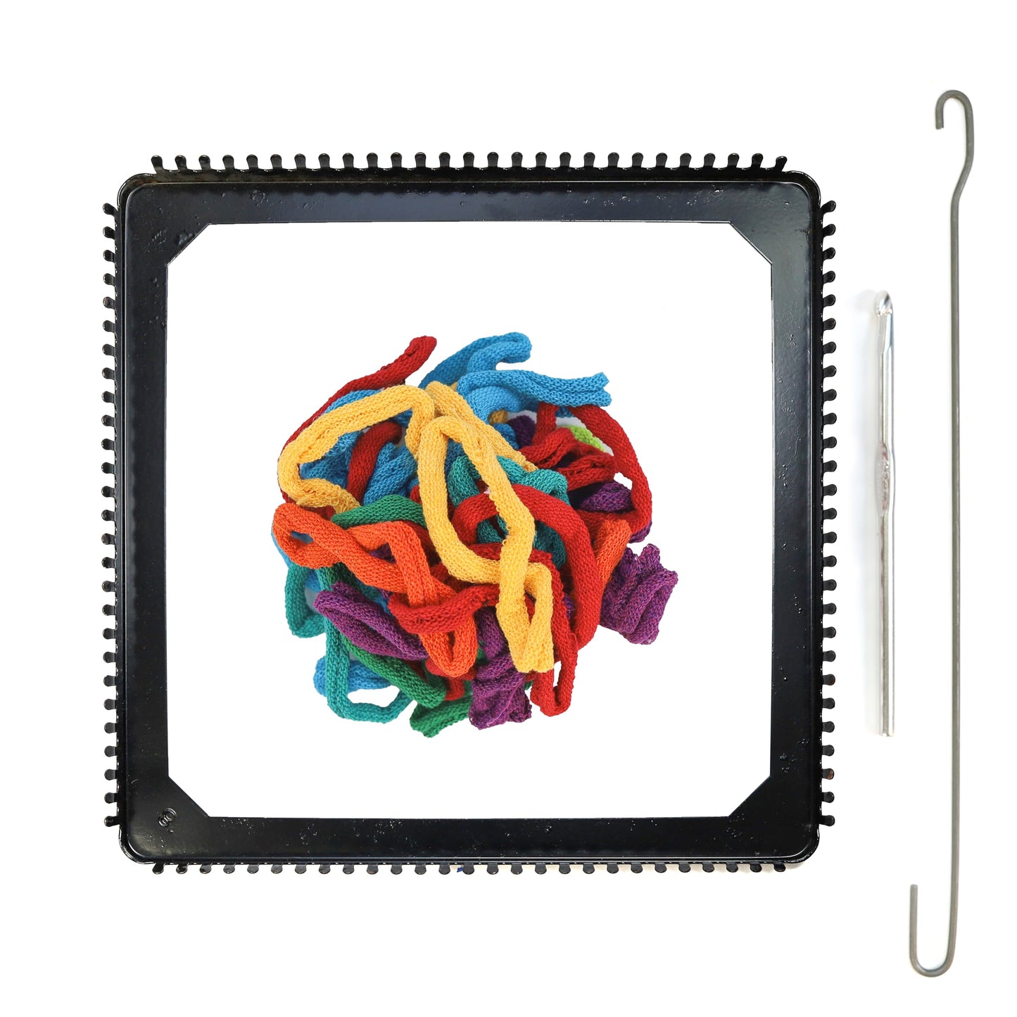 Harrisville Designs Friendly Loom Potholder Pro Weaving Kit | 10”x10” Sturdy Metal Loom and Quality Cotton Weaving Loops | Complete Kit to Weave 2 Large, Durable Potholders | Made in the USA
