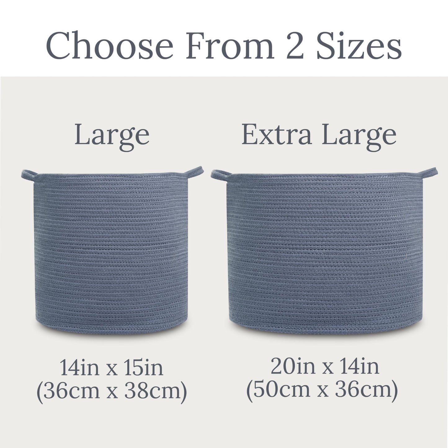 Natemia Large Woven Storage Basket (15" x 15" x 14") - Baby & Toy Organizer, Blanket Basket, Perfect Baby Registry Gift