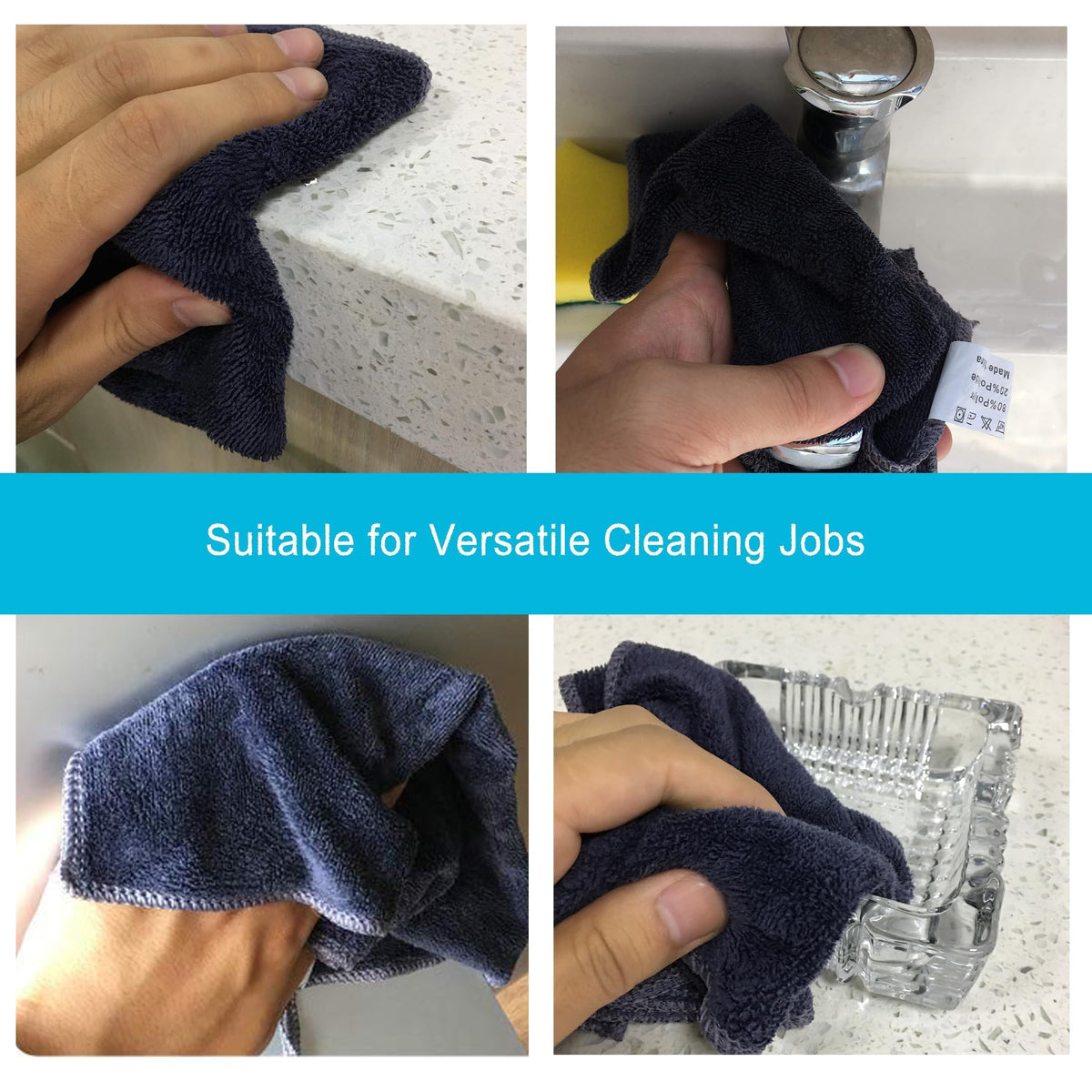 Premium 400 GSM Microfiber Cleaning Cloths (6 Count)