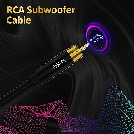 Subwoofer Cable RCA to RCA Audio Cable 1.5FT, Digital Coaxial Audio Cable, Premium S/PDIF RCA Cord for Home Theater, HDTV, Subwoofer, Hi-Fi System, Amplifier, 22AWG Tinned Copper, Double Shielded
