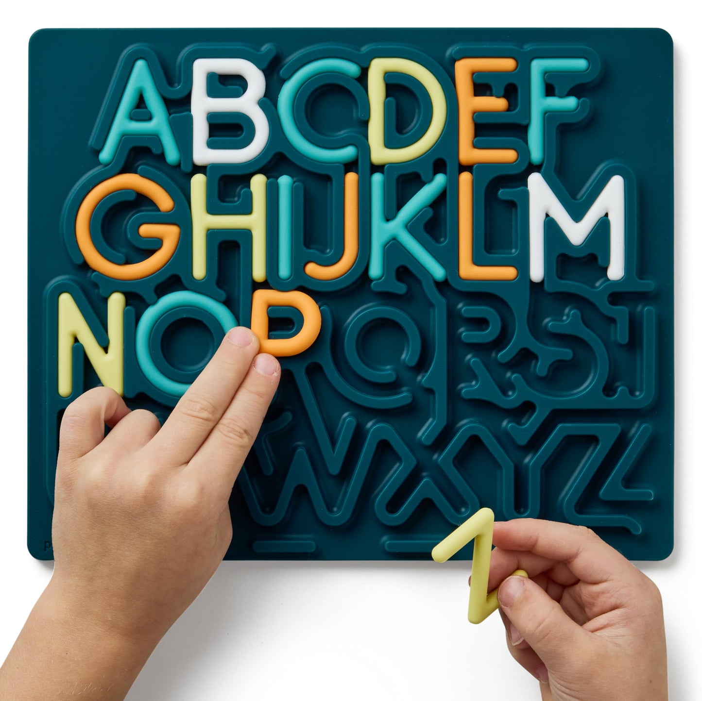 Pushpeel Advanced ABC Tracing Puzzle Board (Best for Ages 4+) – Silicone Learning Toy for Pre-Writing & Fine Motor Skills – Quiet Sensory Travel Activity Toy for Kids – Uppercase Alphabet, Spruce
