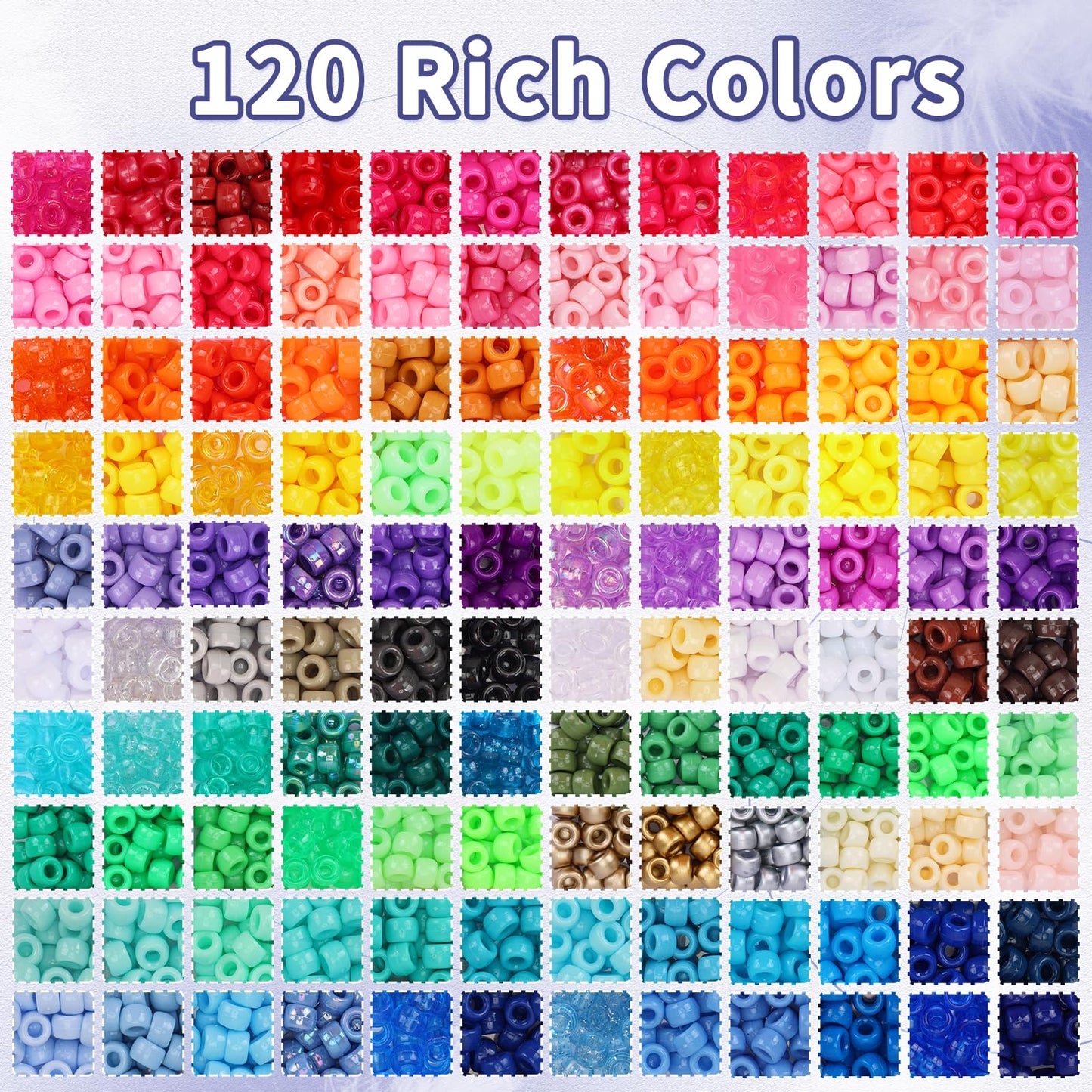 QUEFE Bracelet Making Kit 6 Boxes 120 Colors Pony Beads Kandi Beads Kit 4700pcs Kandi Starter Kit Rave Beads Friendship Bracelets with Letter Bead Pony Beads Kit for Beginners