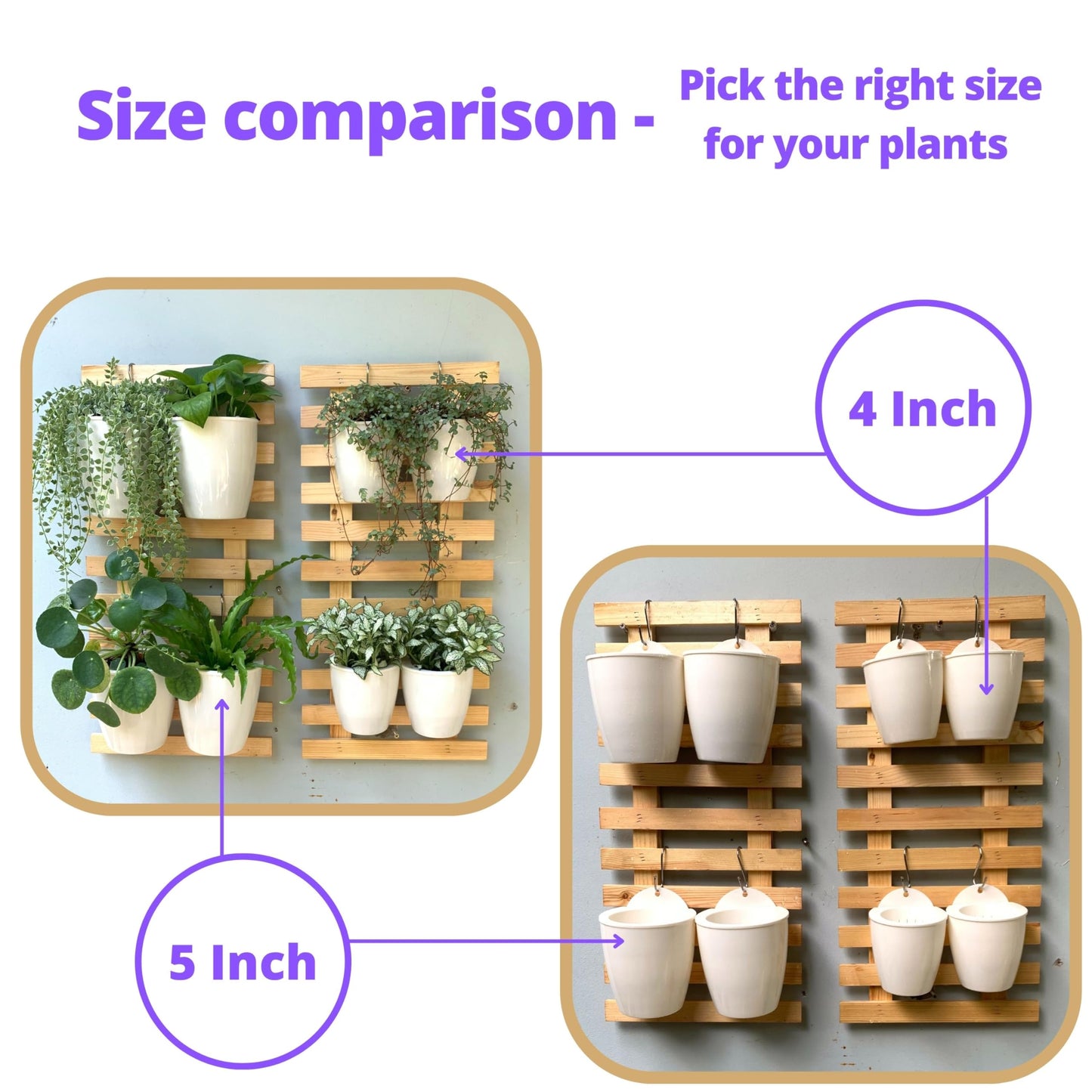 LáLáGreen Wall Planters for Indoor Plants - 10 Pack, 4 Inch Self Watering Planters and Pots, White Wall Mount Planter Plant Holder, Modern Hydroponic Wall Pots Vertical Living Plant Garden Decor