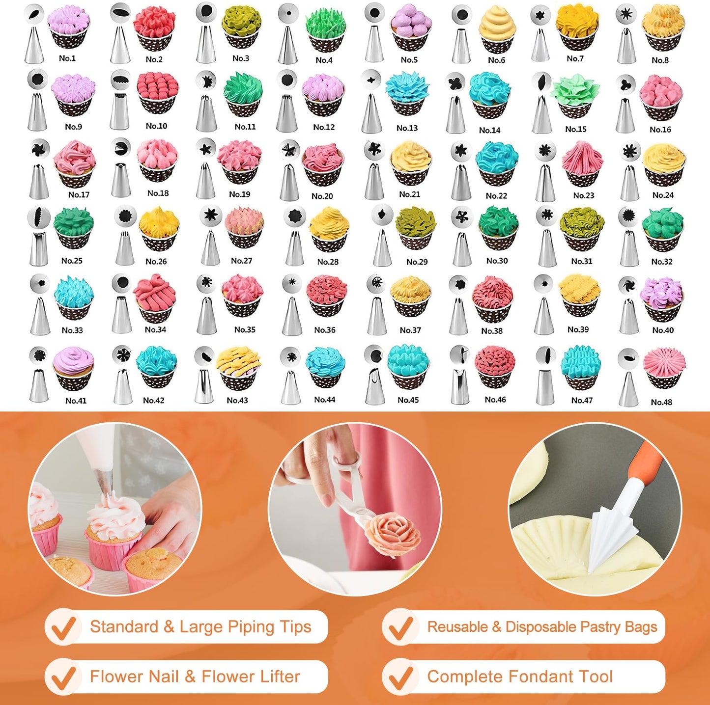 701Pcs Cake Decorating Kit with Baking Supplies, Cake Turntable, Cake Decorating Supplies, Frosting Piping, Cake Leveler, Piping Tips, Cake Pan Set for Cake Baking Kit