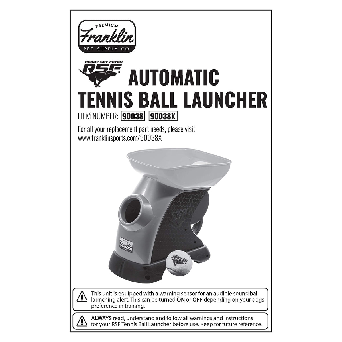 Franklin Pet Supply Ready Set Fetch Automatic Tennis Ball Launcher Dog Toy - Authentic Tennis Ball Thrower - Launchesup to 40' - Interactive Pet Toy